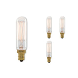 Bulbrite 861500 Bulbrite Pack of (4) 25 Watt Dimmable Clear Appliance, Amusement T6 Candelabra (E12) Incandescent Light Bulb