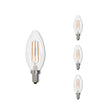 Bulbrite 861584 5W LED B11 Light Bulb 2700K Dimmable E12 500 Lumens 120V 4PK