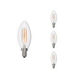 Bulbrite 861584 5W LED B11 Light Bulb 2700K Dimmable E12 500 Lumens 120V 4PK