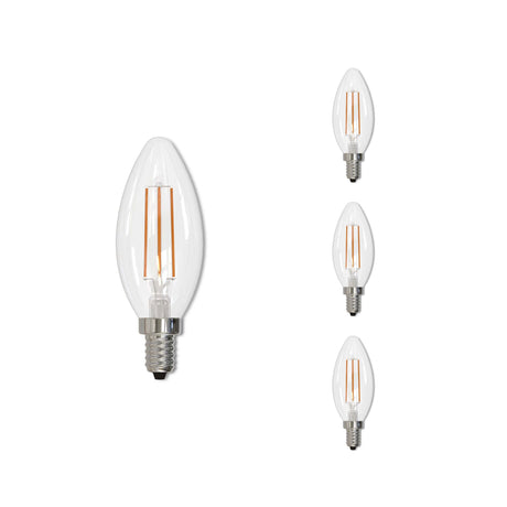 Bulbrite 861584 5W LED B11 Light Bulb 2700K Dimmable E12 500 Lumens 120V 4PK