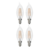 Bulbrite 861587 Bulbrite Pack of (4) 5 Watt Dimmable Clear CA10 LED Light Bulbs with Candelabra (E12) Base, 3000K Soft White Light, 500 Lumens