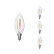 Bulbrite 861588 Bulbrite Pack of (4) 4 Watt Dimmable Clear Filament B11 Candelabra (E12) LED Bulb - 300 Lumens, 3000K, and 90 CRI