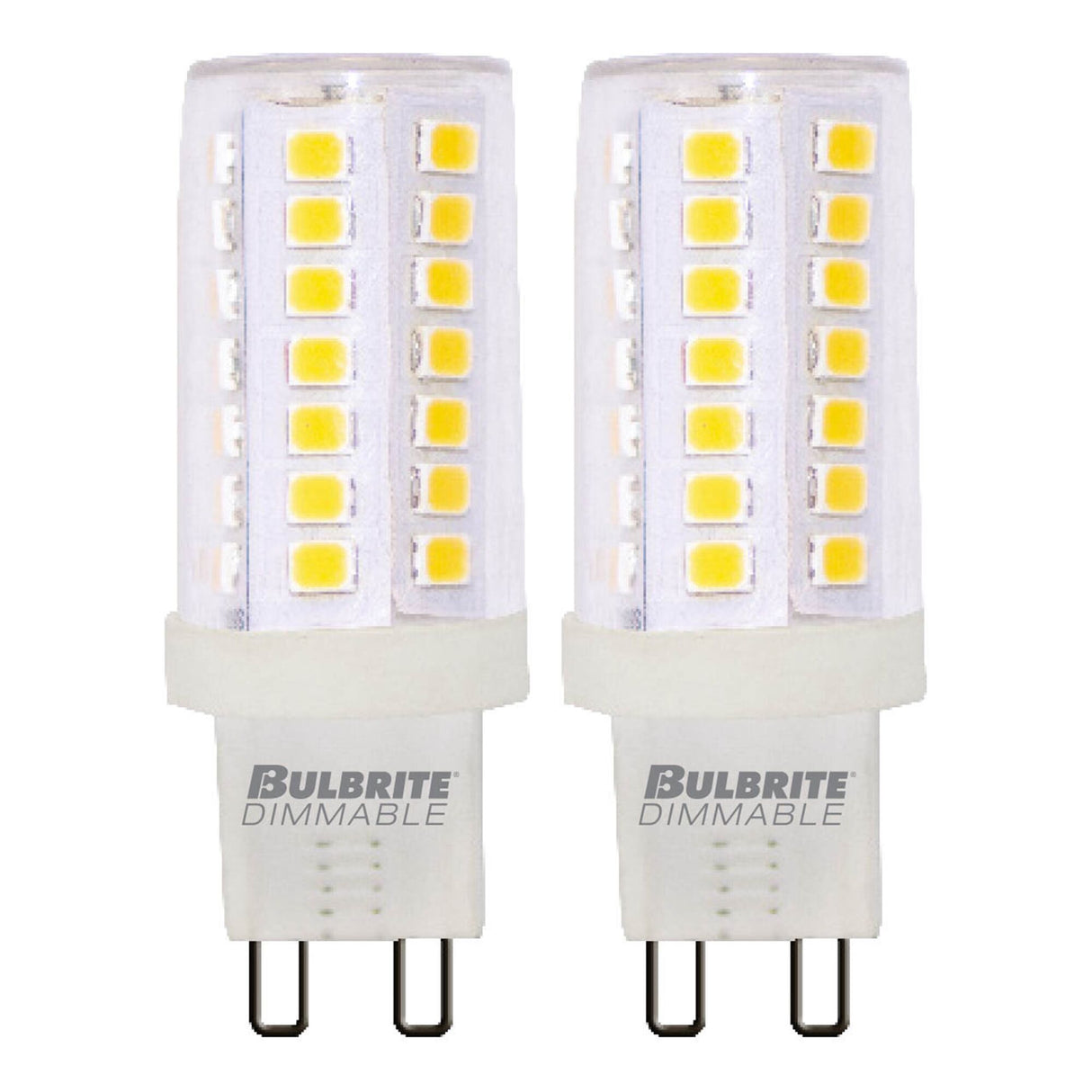 Bulbrite 861604 5W LED G9 Light Bulb 3000K Dimmable G9 550 Lumens 120V 2PK