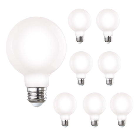 Bulbrite 861626 7W LED G25 2700K FILAMENT MILKY E26 DIM-8PK