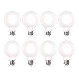 Bulbrite 862990 LED Filament 7.6 Watt Dimmable G25 Light Bulb with Milky Finish and Medium Screw 3000K E26 Base - 3000K (Soft White Light) 800 lumens