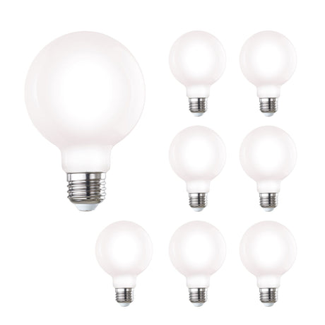 Bulbrite 861632 7W LED G25 4000K FILAMENT MILKY E26 DIM-8PK