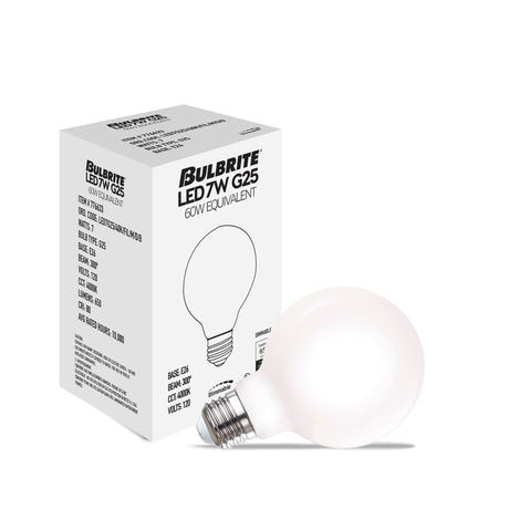 Bulbrite 861632 7W LED G25 4000K FILAMENT MILKY E26 DIM-8PK