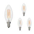 Bulbrite 861686 Bulbrite LED Filament Pack of (4) 5 Watt Dimmable B11 Light Bulb with Clear Glass Finish and Candelabra (E12) Base - 2700K (Warm White Light), 500 Lumens
