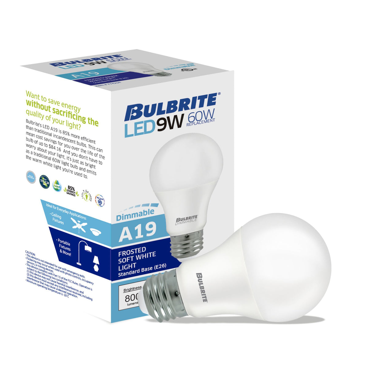 Bulbrite 861718 Bulbrite LED Filament Pack of (36) 9 Watt Dimmable A19 Light Bulb with Frost Glass Finish and Medium (E26) Base - 3000K (Soft White Light), 800 Lumens