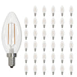 Bulbrite 861732 Bulbrite LED Filament Pack of (36) 4 Watt Dimmable B11 Light Bulb with Clear Glass Finish and Candelabra  (E12) Base - 2700K (Warm White Light), 350 Lumens