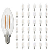 Bulbrite 861732 Bulbrite LED Filament Pack of (36) 4 Watt Dimmable B11 Light Bulb with Clear Glass Finish and Candelabra  (E12) Base - 2700K (Warm White Light), 350 Lumens