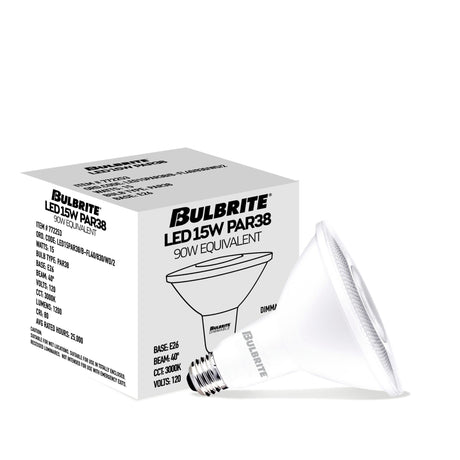 Bulbrite 861746 Bulbrite Pack of (4) 15 Watt Dimmable Flood PAR38 Medium (E26) LED Light Bulb - 3000K (Soft White Light), 1200 Lumens