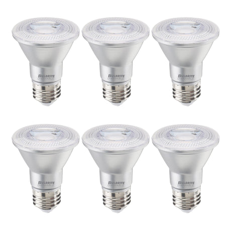 Bulbrite 861760 6.5W LED PAR20 Light Bulb 3000K Dimmable E26 488 Lumens 120V 6PK