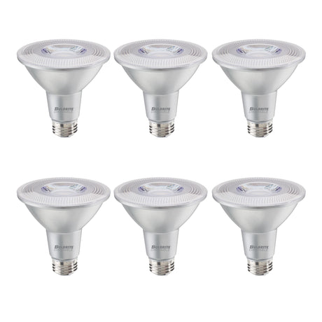 Bulbrite 861784 10W LED PAR30 Light Bulb 3000K Dimmable E26 800 Lumens 120V 6PK