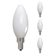 Bulbrite 861925 Bulbrite Pack of (4) 5 Watt Dimmable Milky Finish B11 LED Light Bulbs with Candelabra (E12) Base, 2700K Warm White Light, 500 Lumens
