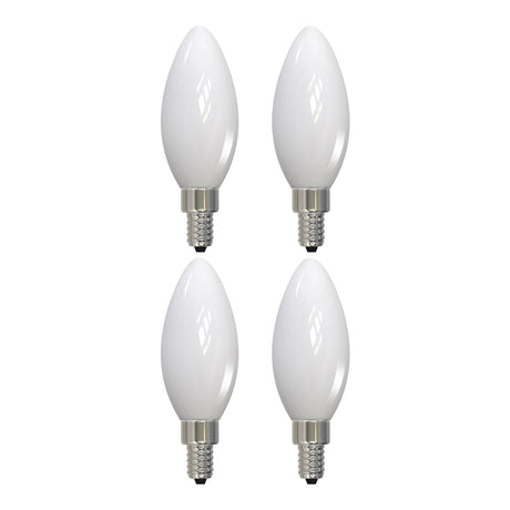 Bulbrite 861926 5W LED B11 Light Bulb 3000K Dimmable E12 500 Lumens 120V 4PK