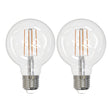 Bulbrite 861928 Bulbrite Pack of (2) 8.5 Watt Dimmable Clear Filament G25 Medium (E26) LED Light Bulb - 800 Lumens, 3000K, and 90 CRI