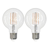Bulbrite 861928 Bulbrite Pack of (2) 8.5 Watt Dimmable Clear Filament G25 Medium (E26) LED Light Bulb - 800 Lumens, 3000K, and 90 CRI