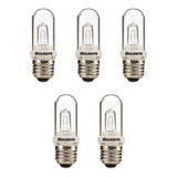 Bulbrite 861993 100W Halogen T8 Light Bulb 2900K Dimmable E26 1400 Lumens 120V 5PK