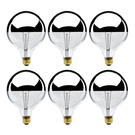 Bulbrite 862026 60W Incandescent G40 Light Bulb 2700K Dimmable E26 520 Lumens 120V 6PK