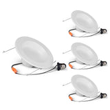 Bulbrite 862651 Bulbrite Pack of (4) 14 Watt Adjustable 5/6" Integrated LED Recessed Downlight with E26 Quick Connect Adapter, 5CCT - 27/30/35/40/50K, 1100 Lumens