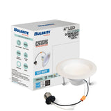 Bulbrite 862653 Bulbrite Pack of (4) 12 Watt 4" Integrated LED Recessed Downlight with E26 Quick Connect Adapter, 3000K Soft White Light, 1100 Lumens