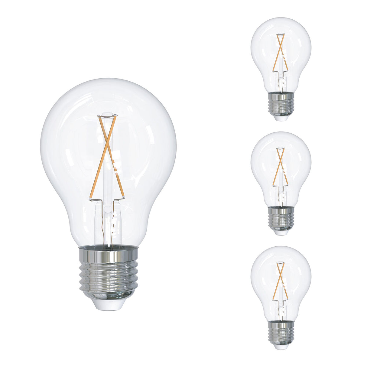 Bulbrite 862687 Bulbrite 6-Pack 2.5-Watt A19 Medium(E26)LED Bulb with Vintage Spiral Filaments, Clear,2700K,100 Lumens