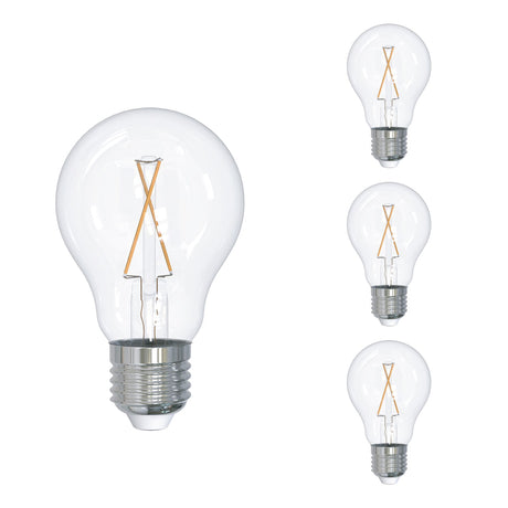 Bulbrite 862687 Bulbrite 6-Pack 2.5-Watt A19 Medium(E26)LED Bulb with Vintage Spiral Filaments, Clear,2700K,100 Lumens