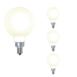 Bulbrite 862695 Bulbrite LED Filament Pack of (4) 4 Watt Dimmable G16 Light Bulbs with Milky Finish and Candelabra (E12) Base - 3000K (Soft White Light), 360 Lumens