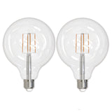 Bulbrite 862698 Bulbrite LED Filament Pack of (2) 8.5 Watt Dimmable G40 Light Bulb with a Clear Finish and Medium Screw (E26) Base - 3000K (Soft White Light), 800 Lumens