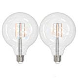 Bulbrite 862096 8.5W LED Filament Light Bulb with Clear Glass Finish and Medium Base Soft Daylight Light 5000K Dimmable E26 Medium 800 Lumens 120V 2PK