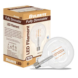 Bulbrite 862698 Bulbrite LED Filament Pack of (2) 8.5 Watt Dimmable G40 Light Bulb with a Clear Finish and Medium Screw (E26) Base - 3000K (Soft White Light), 800 Lumens