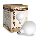 Bulbrite 862927 Bulbrite LED 8.5 Watt Dimmable G40 Light Bulb with a Milky Finish and a Medium Screw E26 - 3000K (Soft White Light) 800 lumens