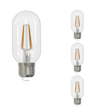 Bulbrite 862703 Bulbrite LED Filament Pack of (4) 5 Watt Dimmable T14 Light Bulb with a Clear Finish and Medium Screw (E26) Base - 3000K (Soft White Light), 450 Lumens