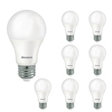 Bulbrite 862714 Bulbrite LED Filament Pack of (8) 9 Watt Non-Dimmable A19 Light Bulbs with Frost Finish and Medium (E26) Base - 3000K (Soft White Light), 750 Lumens