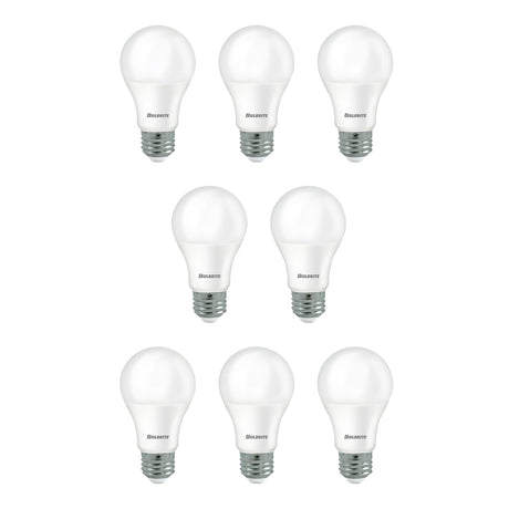 Bulbrite 862715 Bulbrite LED Filament Pack of (8) 9 Watt Non-Dimmable A19 Light Bulbs with Frost Finish and Medium (E26) Base - 4000K (Cool White Light), 750 Lumens