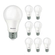 Bulbrite 862716 Bulbrite LED Filament Pack of (8) 9 Watt Non-Dimmable A19 Light Bulbs with Frost Finish and Medium (E26) Base - 5000K (Soft Daylight Light), 750 Lumens