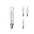 Bulbrite 862781 Bulbrite LED Filament Pack of (4) 4.5 Watt Dimmable T8 Light Bulb with Clear Glass Finish and Candelabra (E12) Base - 2700K (Warm White Light), 450 Lumens