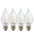 Bulbrite 862787 Bulbrite Spunlite Pack of (4) 4 Watt Dimmable C15 LED Filament Light Bulb with Satin Glass Finish and Medium (E26) Base - 2700K (Warm White Light), 350 Lumens