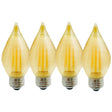 Bulbrite 862788 Bulbrite Spunlite Pack of (4) 4 Watt Dimmable C15 LED Filament Light Bulb with Amber Glass Finish and Medium (E26) Base - 2100K (Amber Light), 250 Lumens