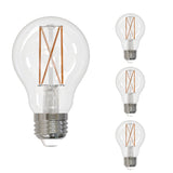 Bulbrite 862798 Bulbrite LED Filament Pack of (4) 8.5 Watt Dimmable A19 Light Bulbs with Clear Glass Finish and Medium (E26) Base - 3000K (Soft White Light), 850 Lumens