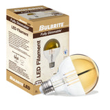 Bulbrite 862841 Bulbrite LED Filament Pack of (4) 4.5 Watt Dimmable G25 Light Bulb with Half Gold Glass Finish and Medium (E26) Base - 2700K (Warm White Light), 350 Lumens