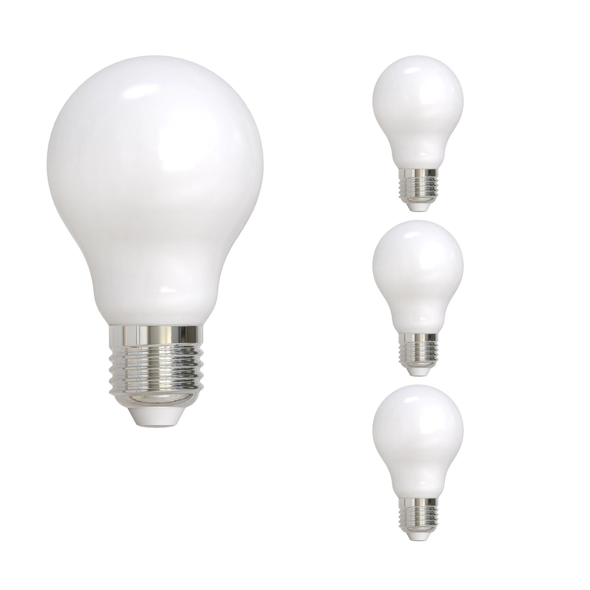 Bulbrite 862847 Bulbrite LED Filament Pack of (4) 7 Watt Dimmable A19 Light Bulbs with Milky Finish and Medium (E26) Base - 3000K (Soft White Light), 800 Lumens