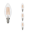 Bulbrite 862856 Bulbrite LED Filament Pack of (4) 6.5 Watt Dimmable B11 Light Bulbs with a Clear Finish and Candelabra (E12) Base - 3000K (Soft White Light), 750 Lumens