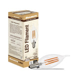 Bulbrite 862858 Bulbrite LED Filament Pack of (4) 6.5 Watt Dimmable CA10 Light Bulbs with a Clear Finish and Candelabra (E12) Base - 3000K (Soft White Light), 750 Lumens