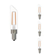 Bulbrite 862859 Bulbrite LED Filament Pack of (4) 4.5 Watt Dimmable T6SL Light Bulbs with a Clear Finish and Candelabra (E12) Base - 2700K (Warm White Light), 400 Lumens