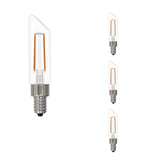 Bulbrite 862860 Bulbrite LED Filament Pack of (4) 4.5 Watt Dimmable T6SL Light Bulbs with a Clear Finish and Candelabra (E12) Base - 3000K (Soft White Light), 400 Lumens