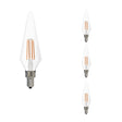 Bulbrite 862861 Bulbrite LED Filament Pack of (4) 4 Watt Dimmable Prism Light Bulbs with a Clear Finish and Candelabra (E12) Base - 3000K (Soft White Light), 350 Lumens