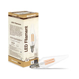 Bulbrite 862861 Bulbrite LED Filament Pack of (4) 4 Watt Dimmable Prism Light Bulbs with a Clear Finish and Candelabra (E12) Base - 3000K (Soft White Light), 350 Lumens