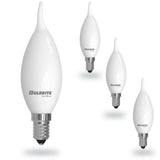 Bulbrite 862886 Bulbrite 5 Watt LED CA10 Light Bulbs, Warm Dimming 3000K (Soft White) - 1800K (Candlelight), 500 Lumens, (4 Pack)